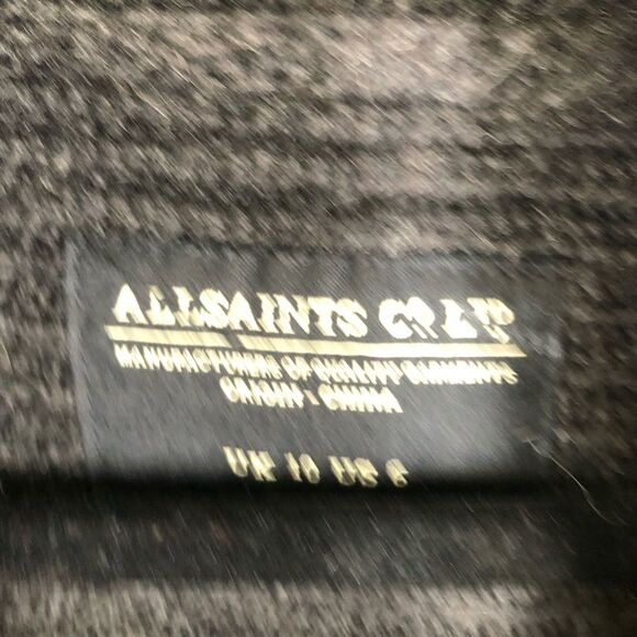 All Saints Black Arion Jacket Royal Alpaca Wool Cardigan Sweater Toggle 6 - Picture 6 of 10